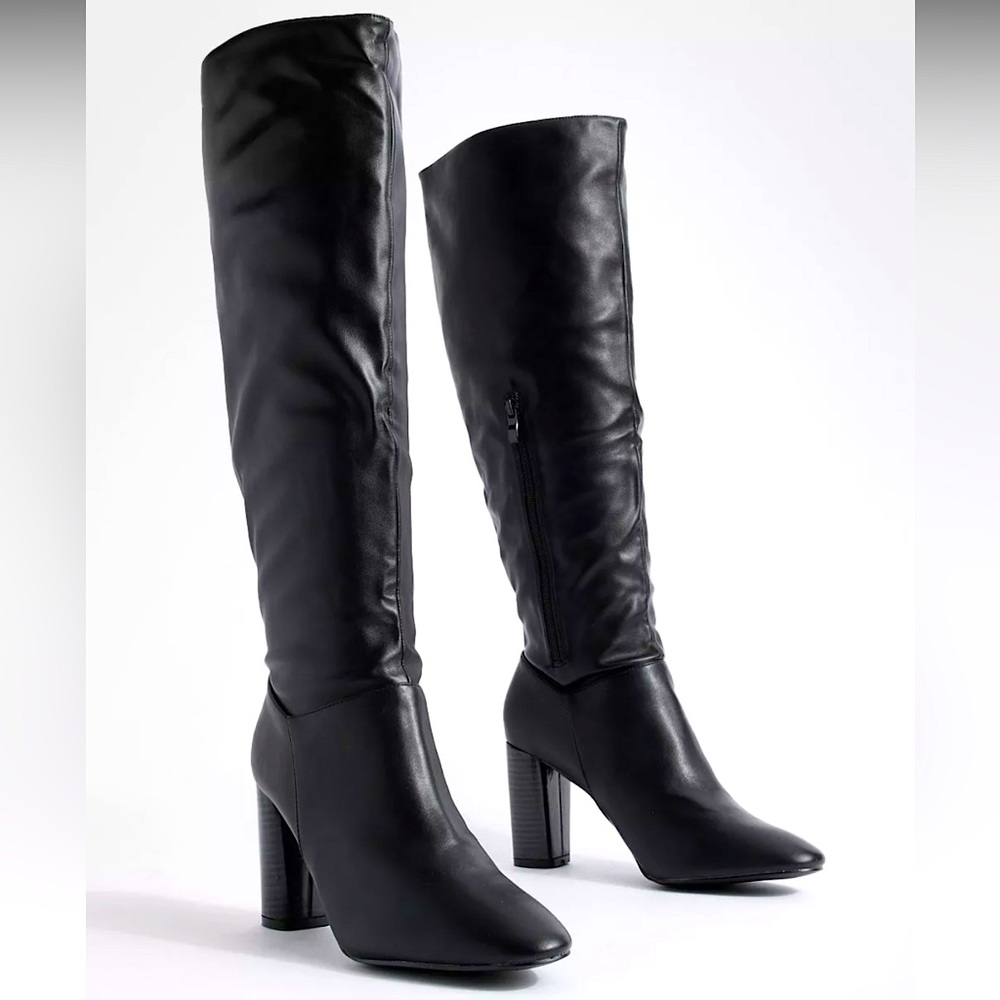Boohoo Elegant Black Over the Knee Boots